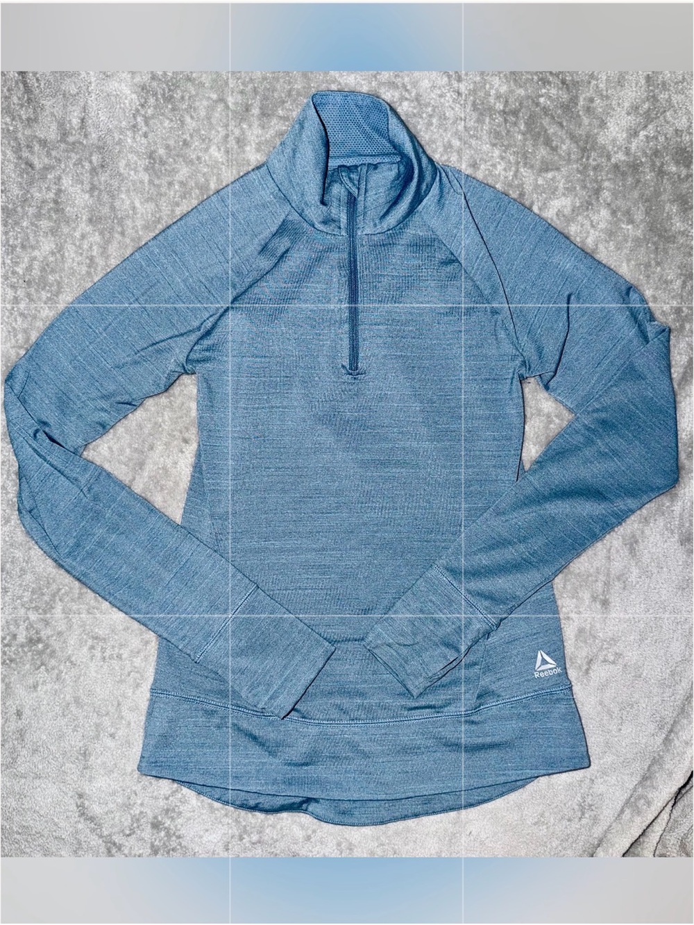 Reebok Women's XS Quarter Zip-Up Blue Long-Sleeve Active Performance Pullover